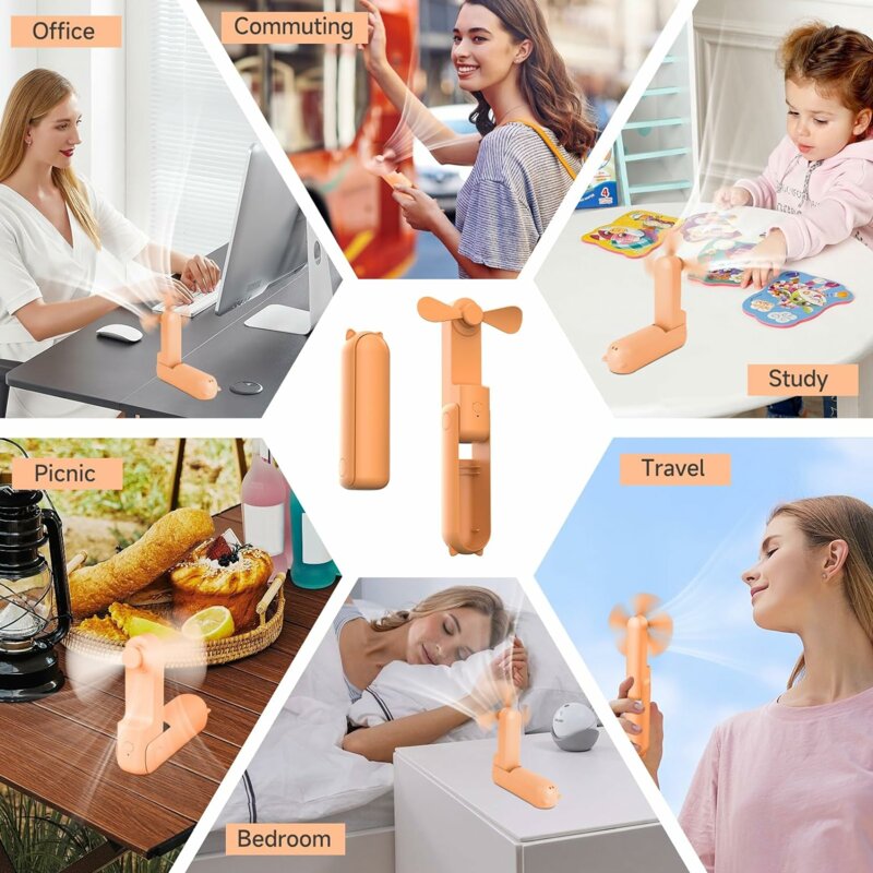 Mini ventilator de mana portabil Techsuit HZ001, negru