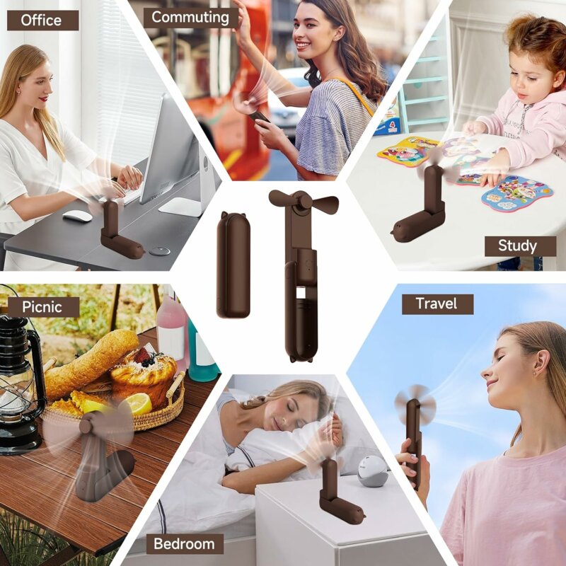 Mini ventilator de mana portabil Techsuit HZ001, portocaliu