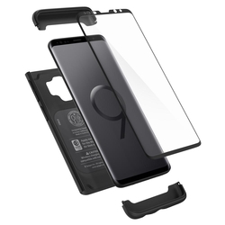 [PACHET 360°] Husa + Sticla Samsung Galaxy S9 Thin Fit SPIGEN - Black