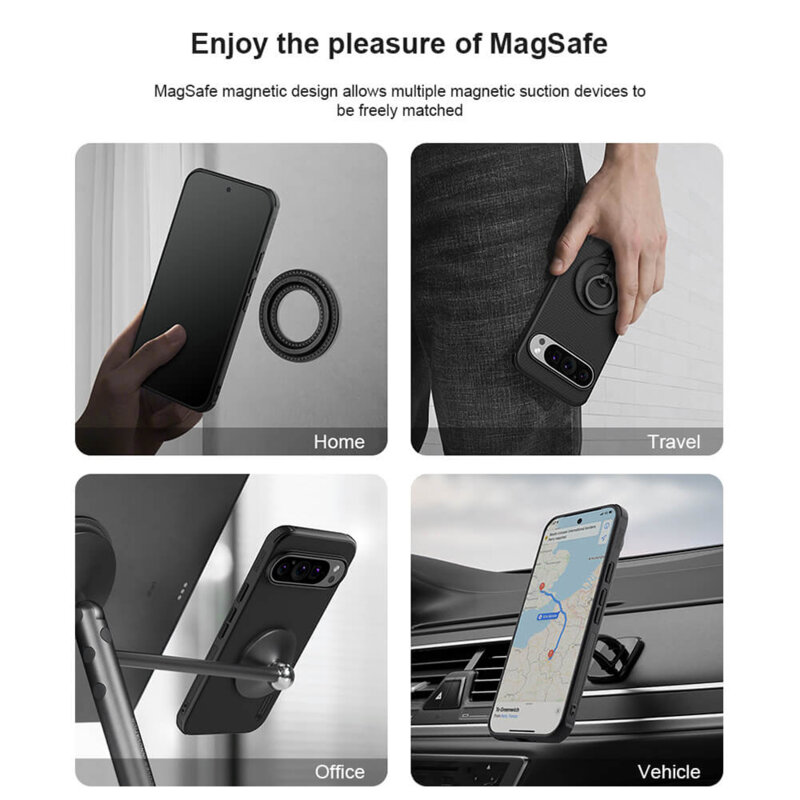 Husa Google Pixel 9 Pro XL Nillkin Super Frosted Shield Pro Magnetic, negru