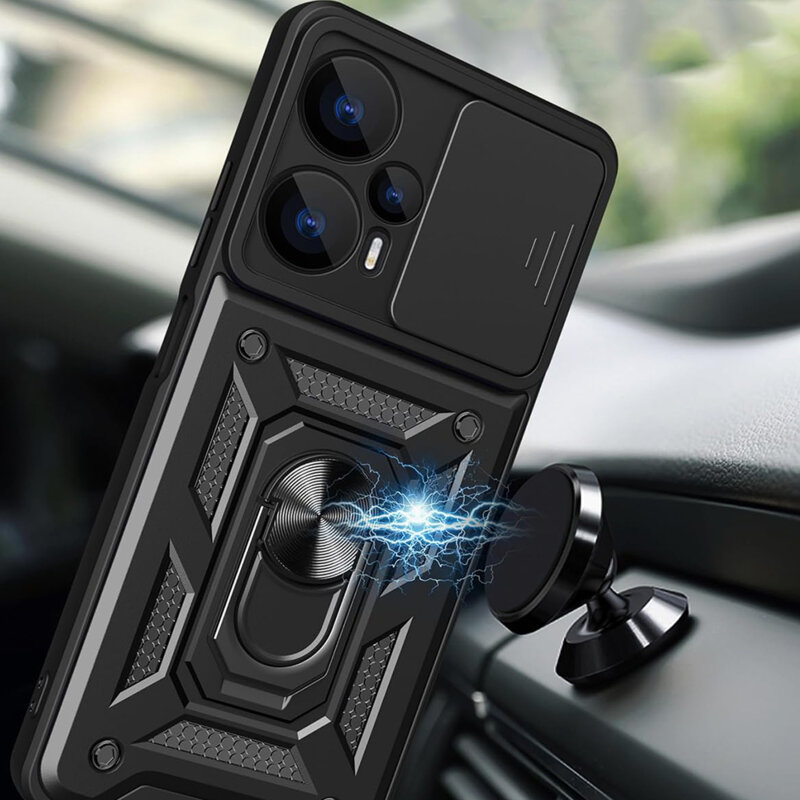 Husa Realme GT 6 protectie camera Techsuit CamShield Series, negru