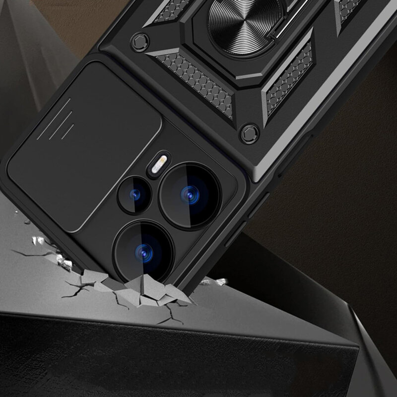 Husa Realme GT 6T protectie camera Techsuit CamShield Series, negru