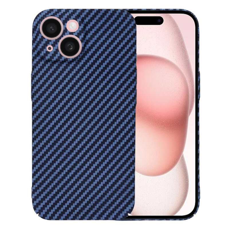 Husa iPhone 15 Techsuit Carbonite FiberShell, cyan