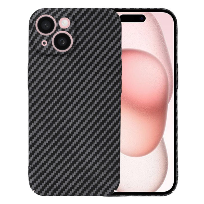 Husa iPhone 15 Techsuit Carbonite FiberShell, negru