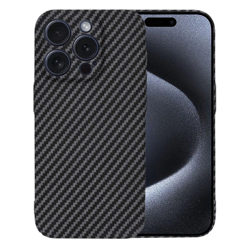 Husa iPhone 15 Pro Techsuit Carbonite FiberShell, negru
