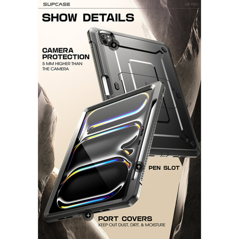 Husa iPad Pro 13 (2024) Supcase Unicorn Beetle Pro, albastru