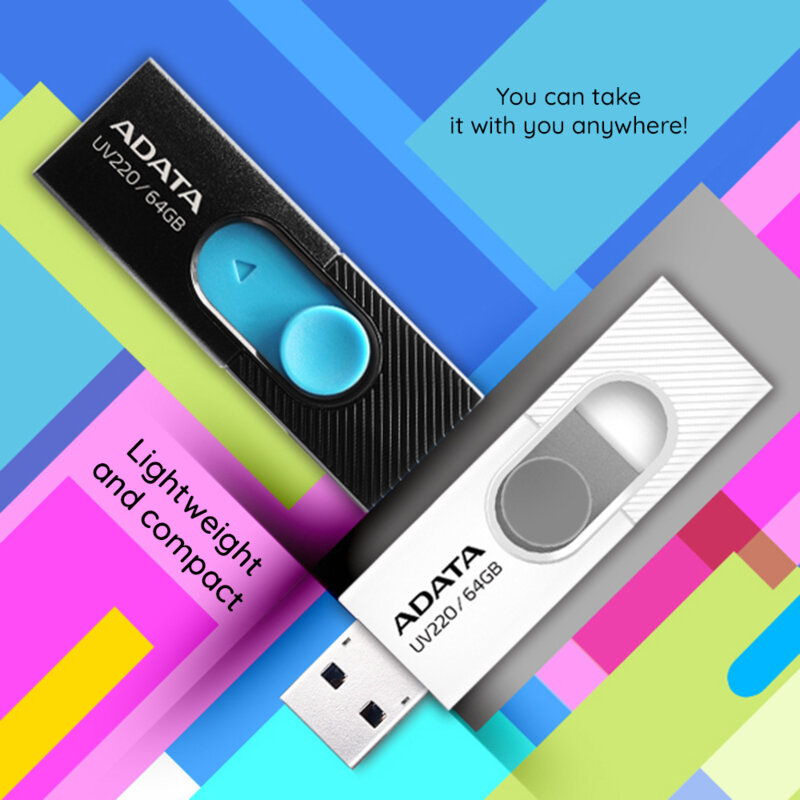 Memorie externa 64GB Adata UV220, USB 2.0, AUV220-64G-RBKBL
