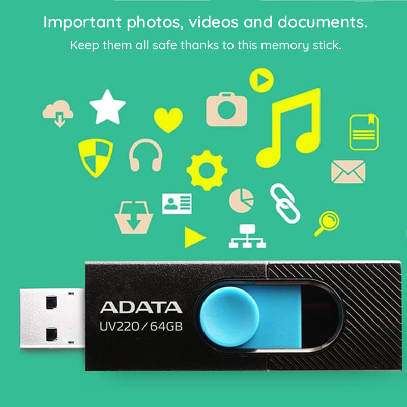 Memorie externa 32GB Adata UV220, USB 2.0, AUV220-32G-RBKBL