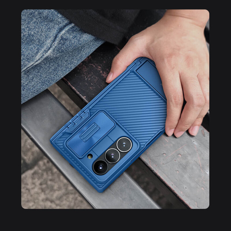 Husa Samsung Galaxy Z Fold6 Nillkin CamShield Pro Bracket, albastru
