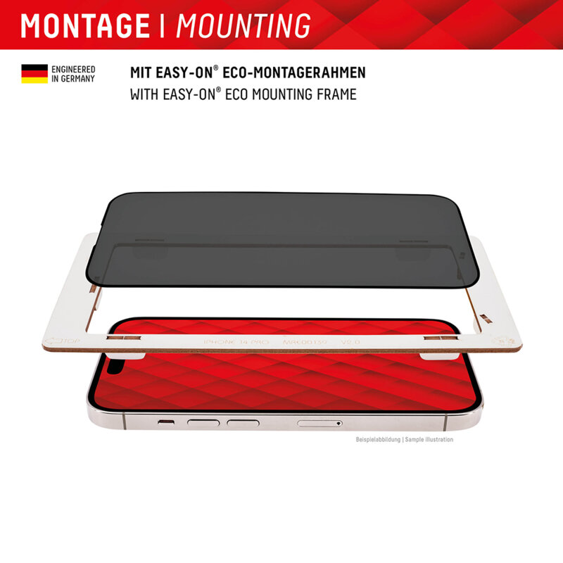 Folie sticla premium iPhone 16 Plus Displex Real Glass Privacy Full Cover, negru