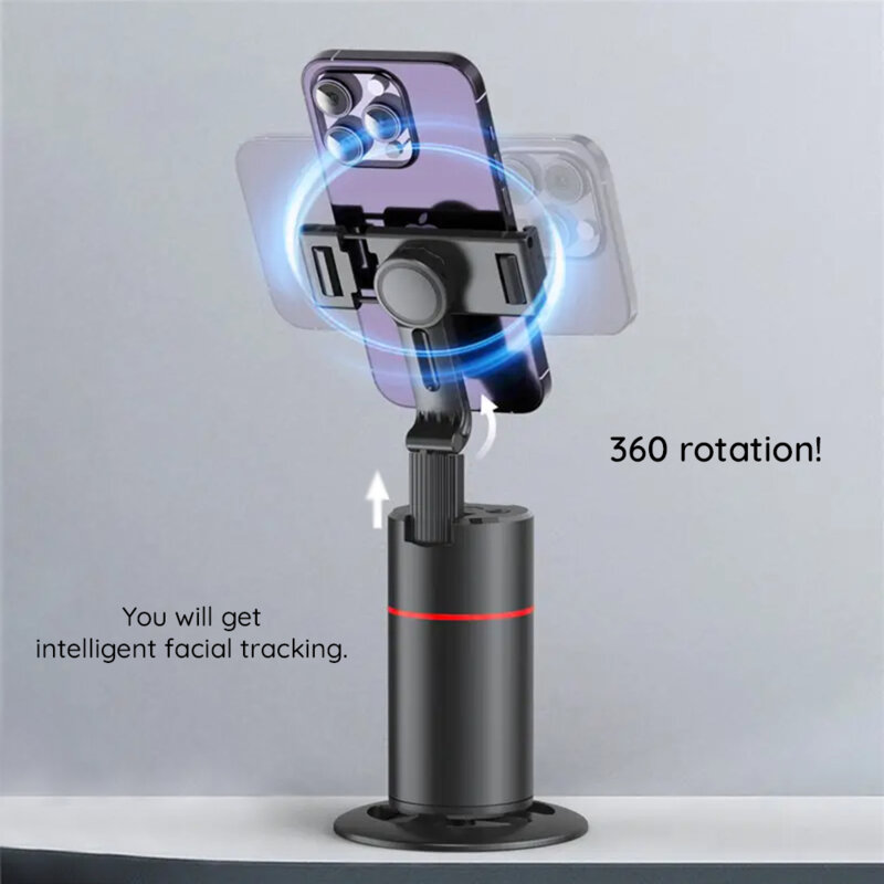 Gimbal telefon cu AI face tracking 360 Techsuit P02, negru