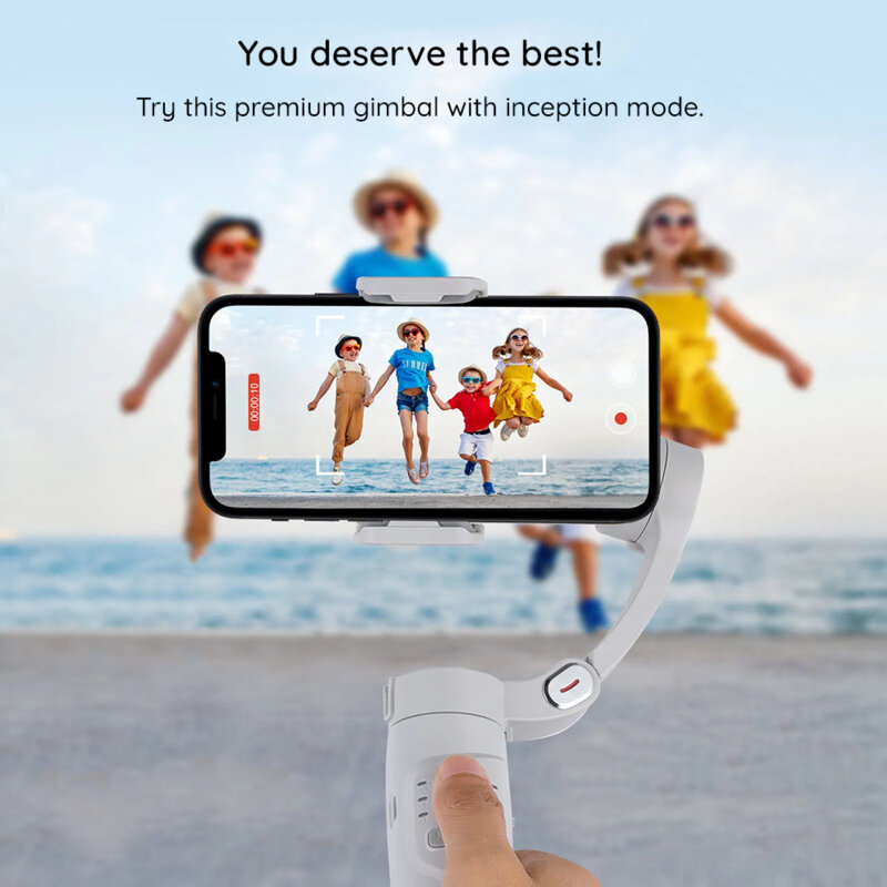 Gimbal telefon cu face tracking si trepied Techsuit M1, gri