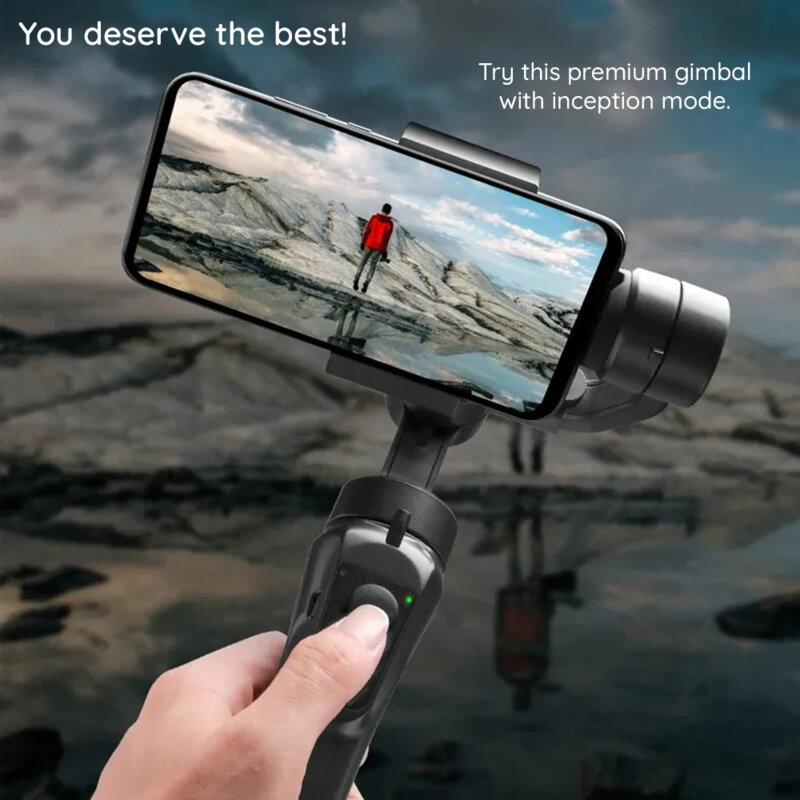 Gimbal stabilizator telefon cu face tracking Techsuit F5, gri