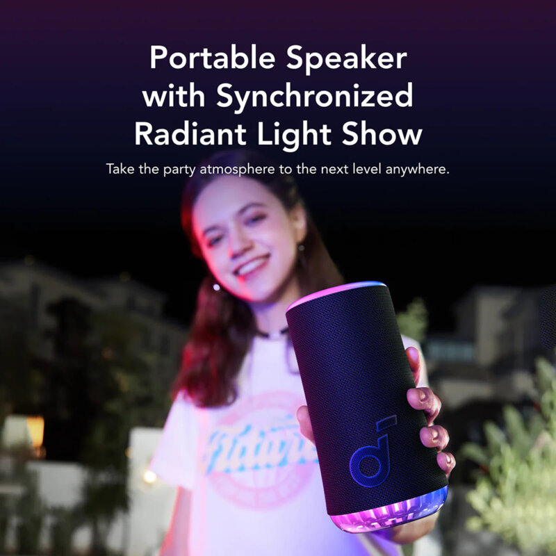 Boxa portabila wireless Anker SoundCore Glow, 30W, IP67, albastru