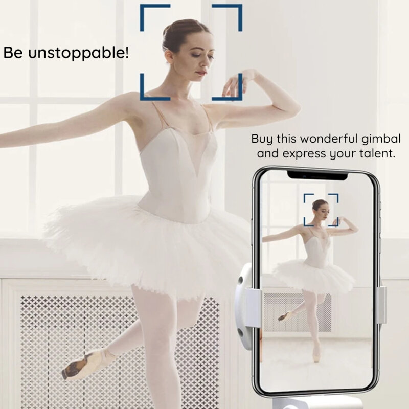 Gimbal inteligent telefon cu face tracking Techsuit Q3, alb