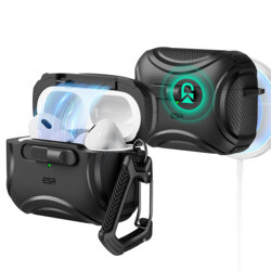 Husa Apple AirPods Pro 2 ESR Cyber Magnetic Lock HaloLock, negru