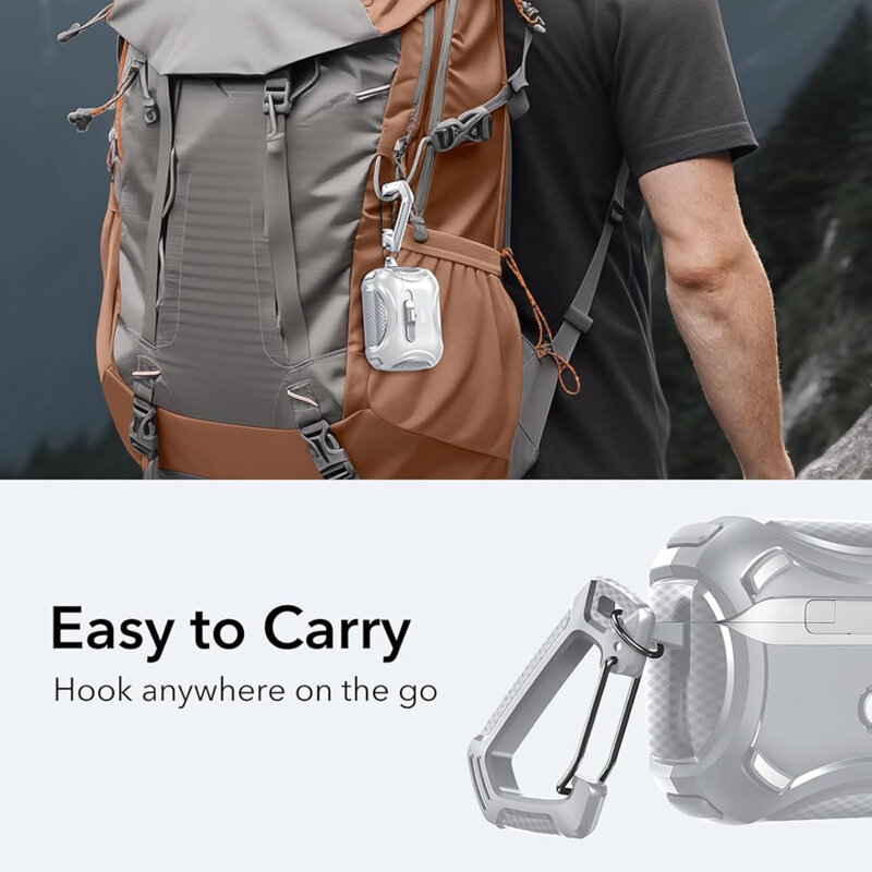 Husa Apple AirPods Pro ESR Cyber Magnetic Lock HaloLock, gri