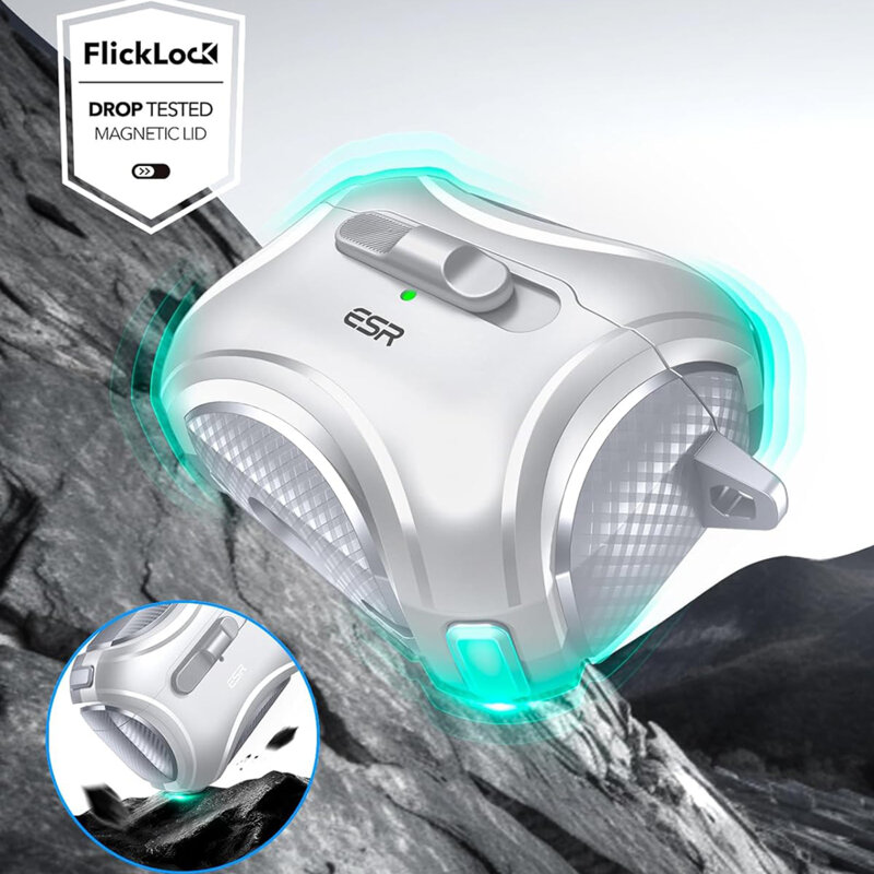 Husa Apple AirPods Pro 2 ESR Cyber Magnetic Lock HaloLock, gri