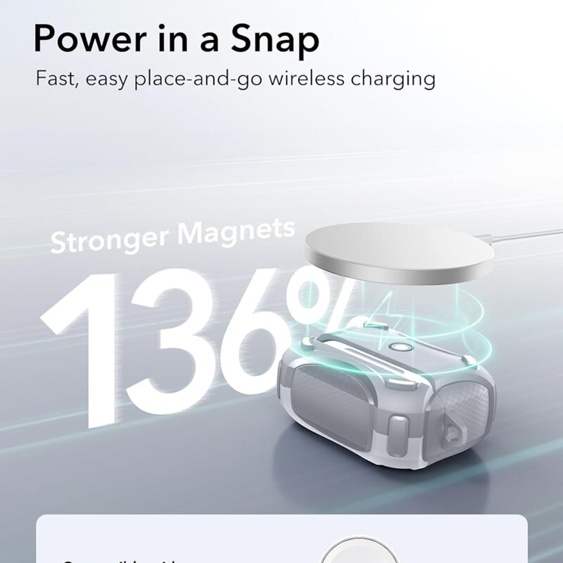 Husa Apple AirPods Pro 2 ESR Cyber Magnetic Lock HaloLock, gri