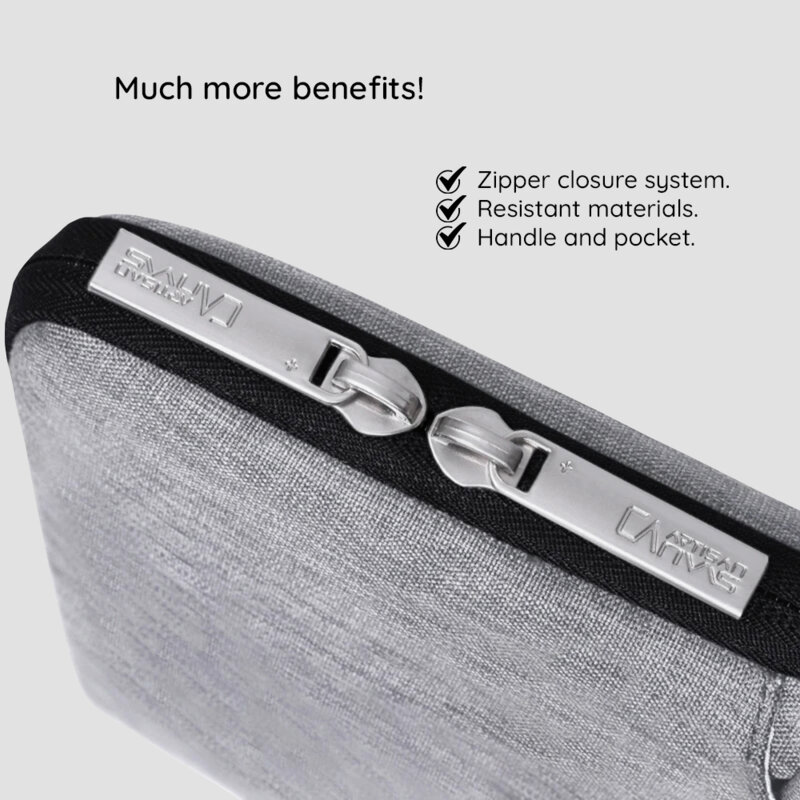 Geanta laptop 13-14 inch CanvasArtisan, gri inchis, L3-C12