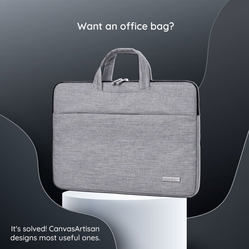 Geanta laptop 15-16 inch CanvasArtisan, gri deschis, L3-C12