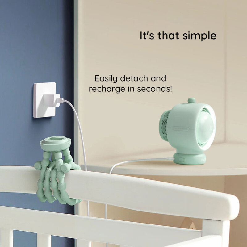 Mini ventilator portabil carucior JisuLife, verde, Life2S