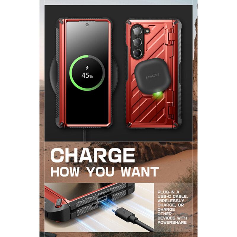 Husa Samsung Galaxy Z Fold6 Supcase Unicorn Beetle Pro, rosu