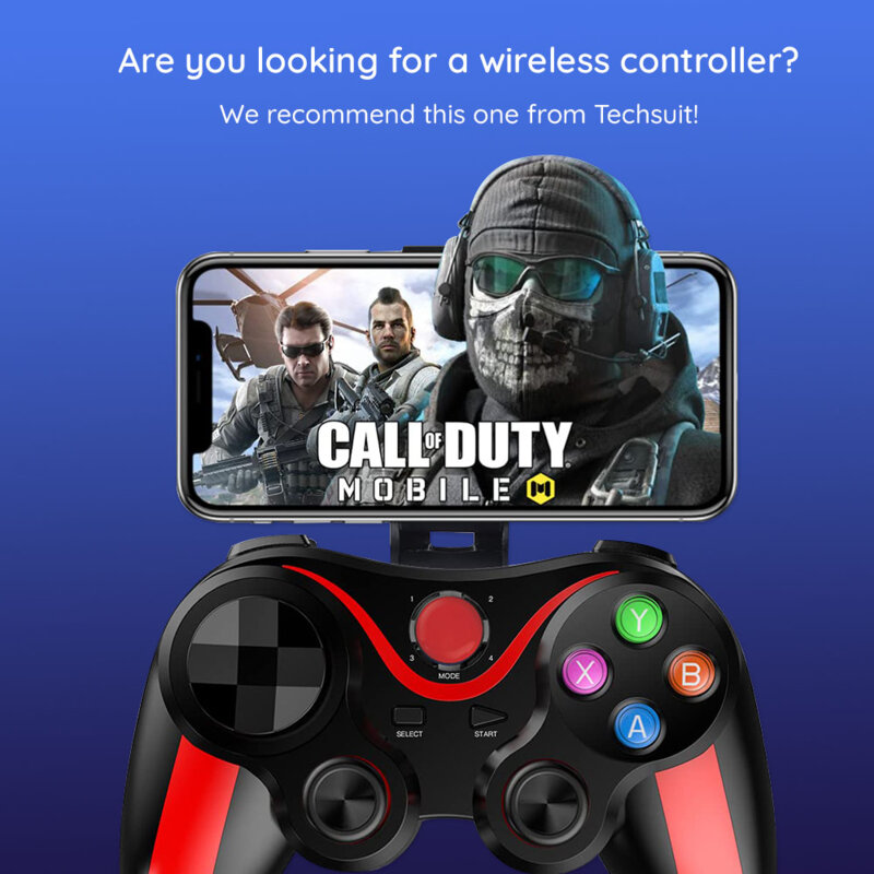 Gamepad Wireless Bluetooth 400mAh, Techsuit V13, rosu