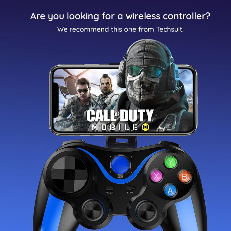 Gamepad Wireless Bluetooth 400mAh, Techsuit V13, albastru
