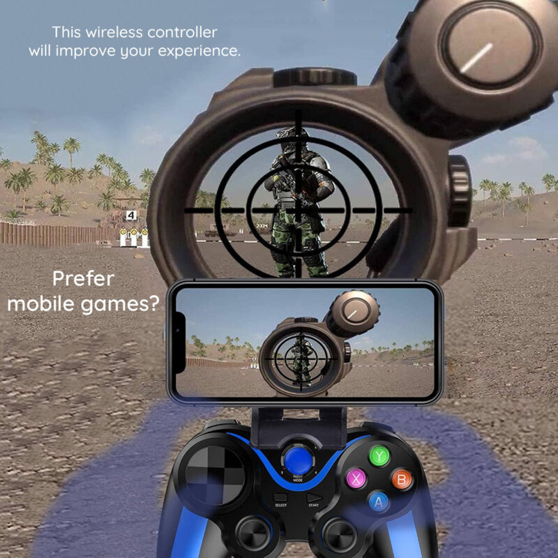 Gamepad Wireless Bluetooth 400mAh, Techsuit V13, albastru