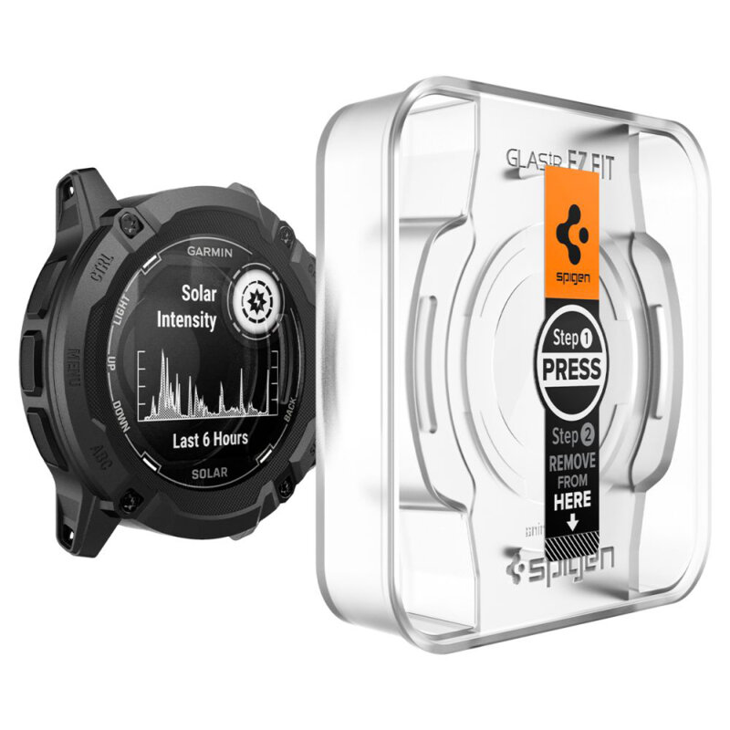 [Pachet 2x] Folie Garmin Instinct 2X Solar Spigen Glas.tR EZ Fit, transparenta