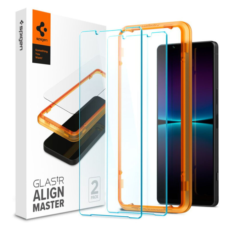 [Pachet 2x] Folie sticla Sony Xperia 1 VI Spigen Glas.tR Align Master, transparenta