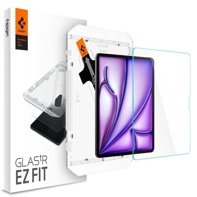 Folie sticla iPad Air 13 (2024) Spigen Glas.t R Ez Fit 9H, transparenta