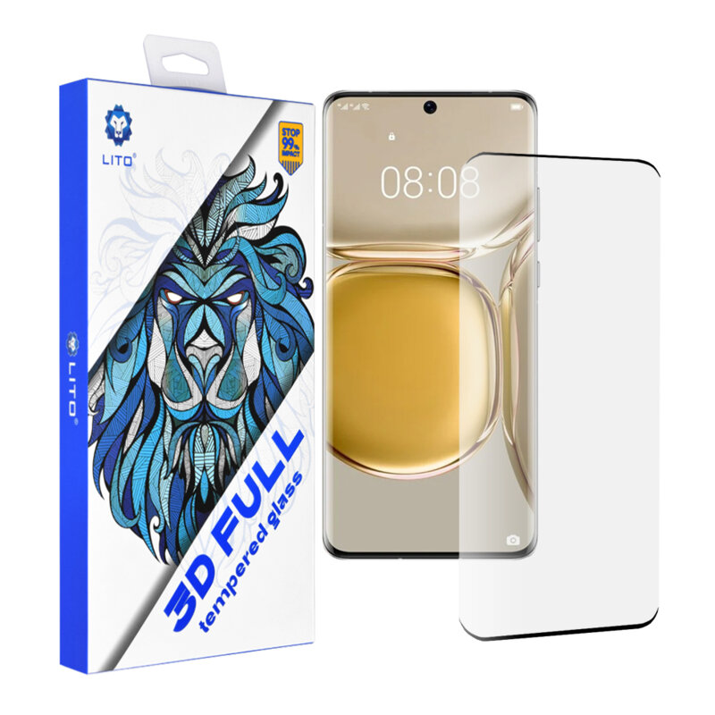 Folie sticla Huawei P50 Pro Lito 3D Full Cover, negru