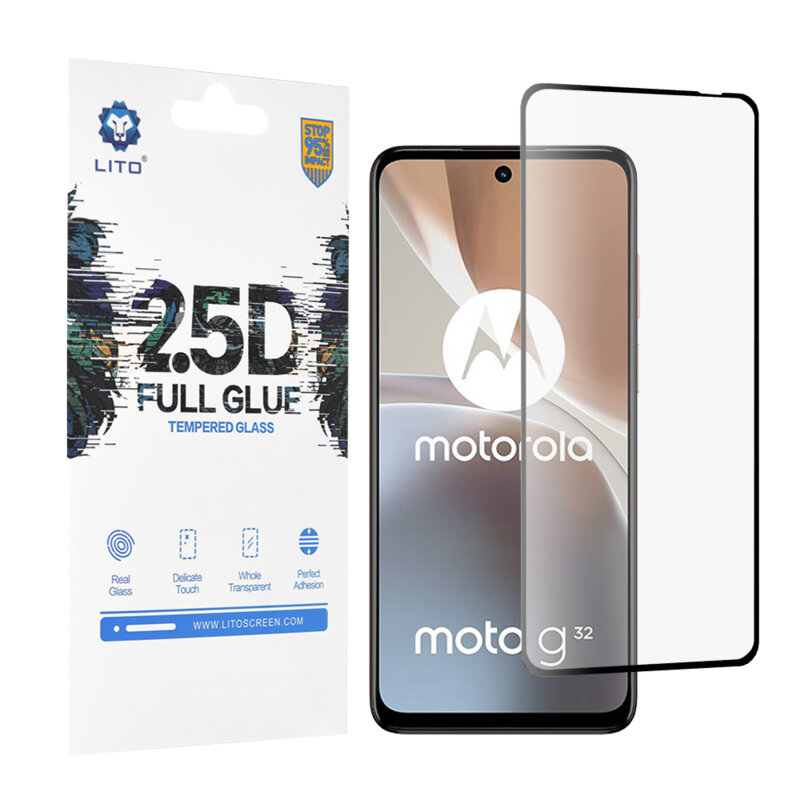 Folie sticla Motorola Moto G32 Lito 2.5D Full Glue, negru