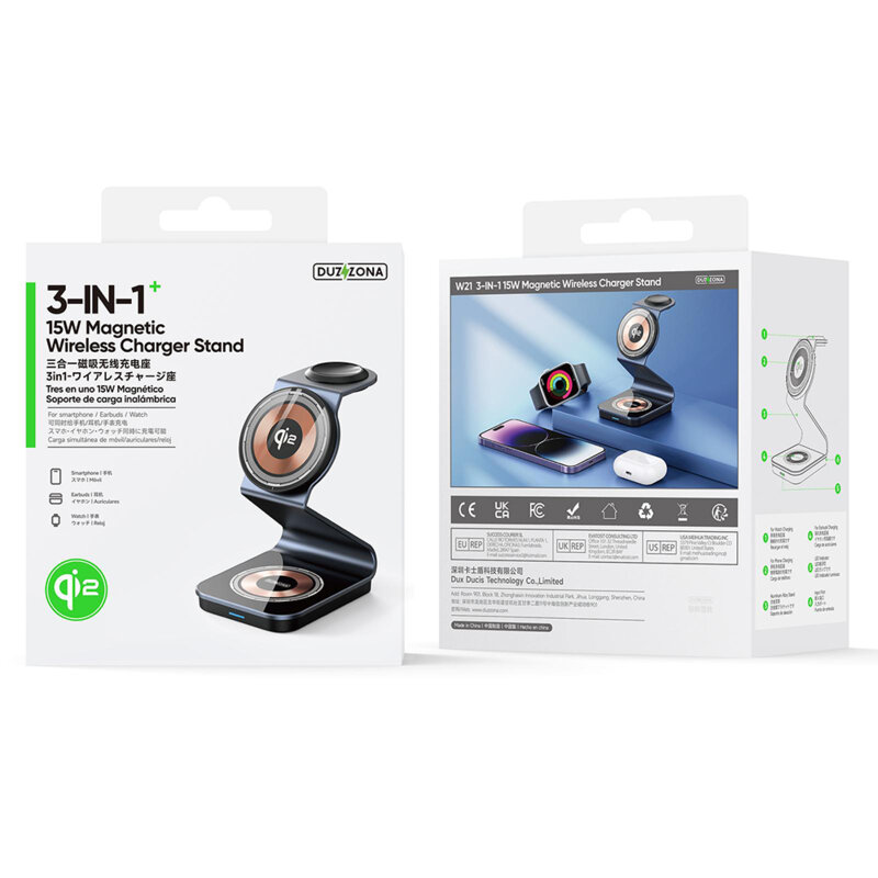 Statie incarcare wireless pentru Apple Duzzona W21, 15W