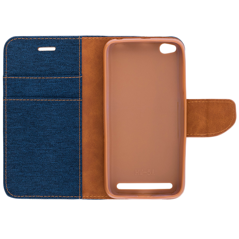 Husa Xiaomi Redmi 5A Book Canvas Bleu