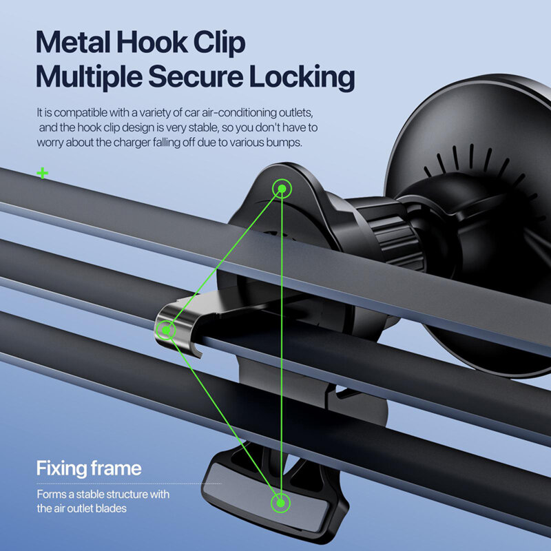 Suport telefon auto magnetic Duzzona V5, MagSafe, 15W