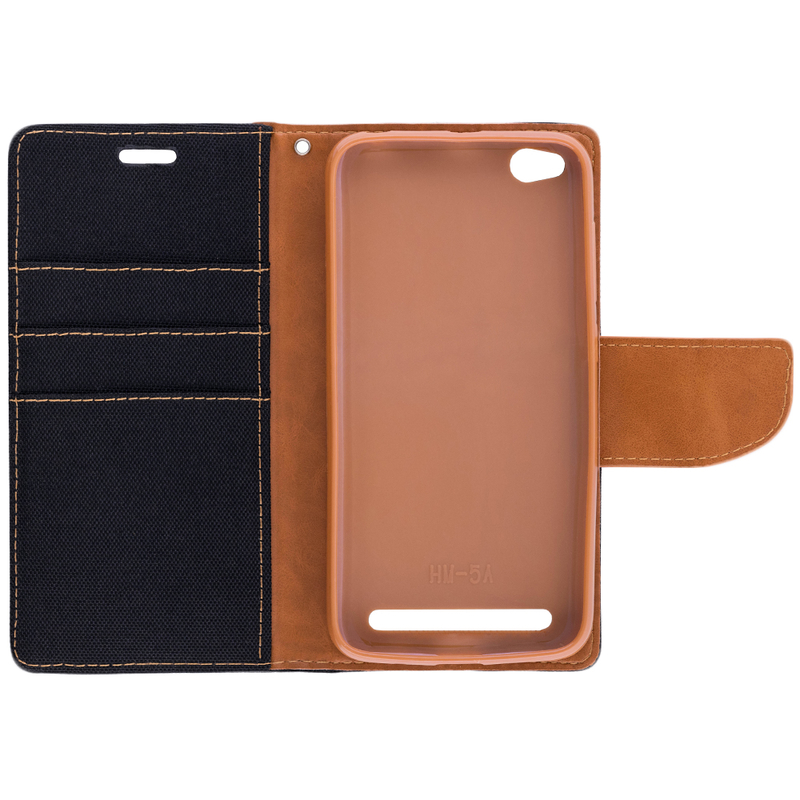 Husa Xiaomi Redmi 5A Book Canvas Negru