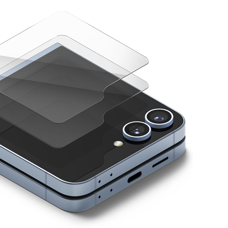 [Pachet 2x] Folie sticla Samsung Galaxy Z Flip6 Ringke Cover Display Tempered Glass, transparenta