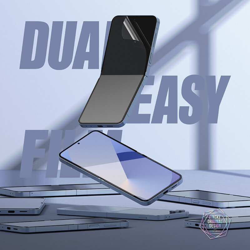 [Pachet 2x] Folie Samsung Galaxy Z Flip6 Ringke Dual Easy Film Full Coverage, transparenta