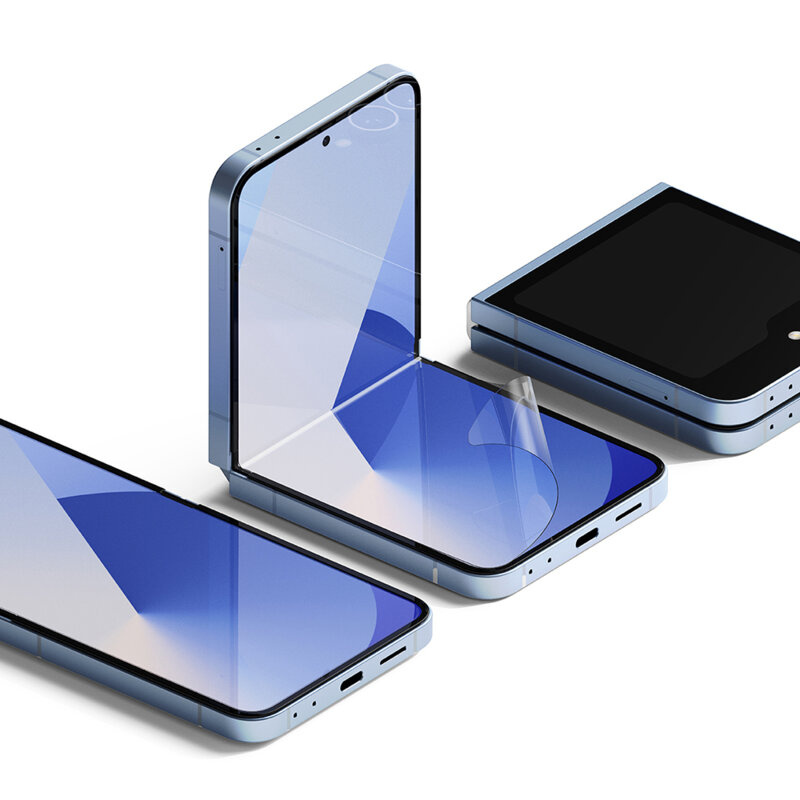 [Pachet 2x] Folie Samsung Galaxy Z Flip6 Ringke Dual Easy Film Full Coverage, transparenta