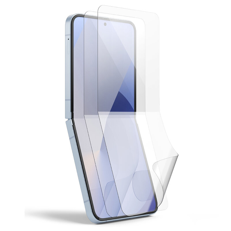 [Pachet 2x] Folie Samsung Galaxy Z Flip6 Ringke Dual Easy Film Full Coverage, transparenta