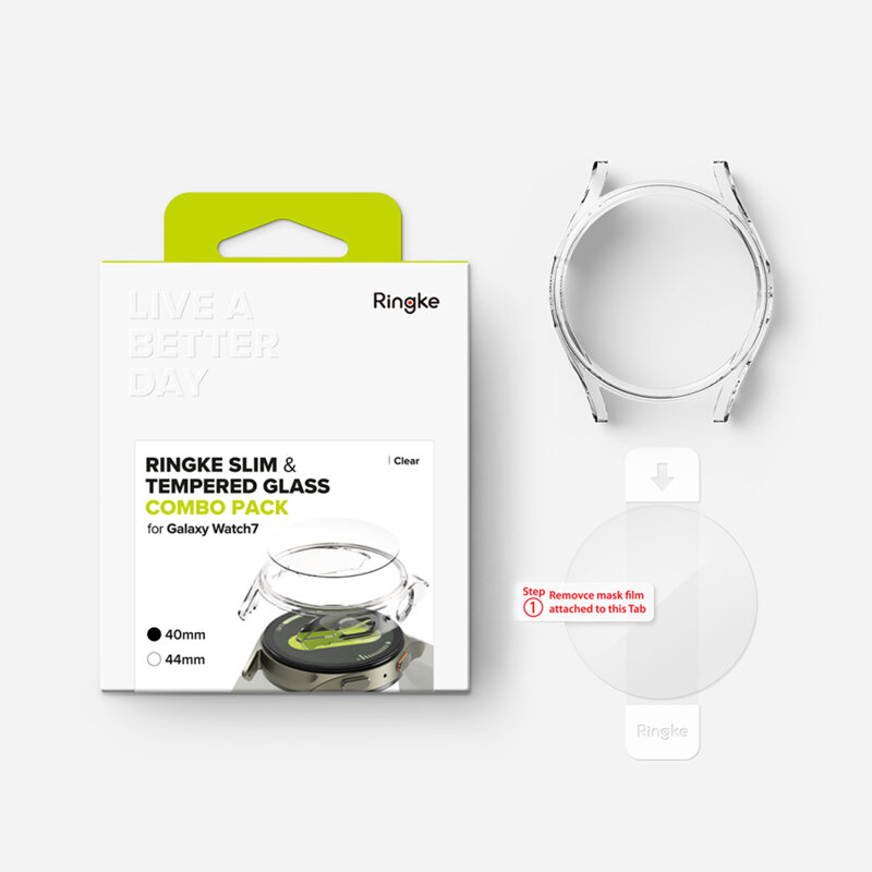 Husa + folie Samsung Galaxy Watch7 40mm Ringke Slim, transparenta