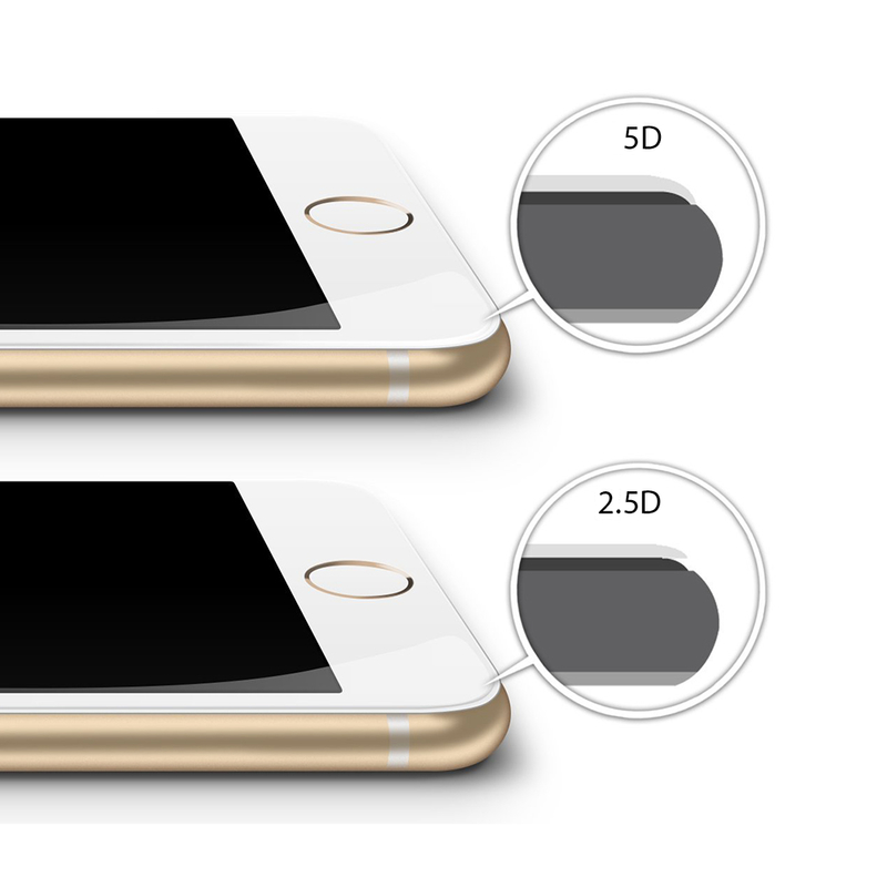 Folie Protectie iPhone 7 Plus 5D EdgeGlue (fata + spate) - Alb, Roz