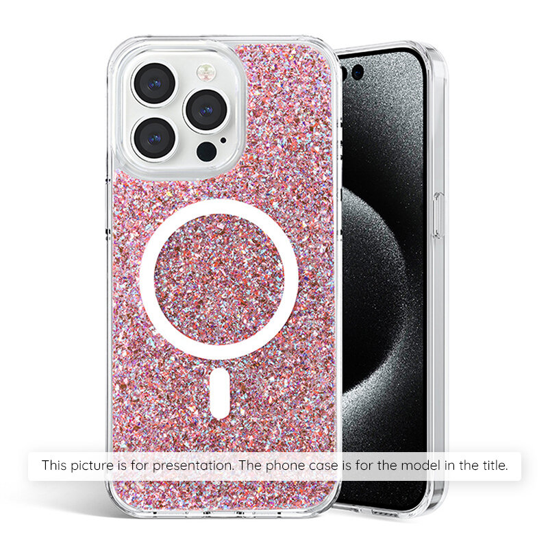 Husa cu sclipici Motorola Edge 50 Pro Techsuit Sparkly Glitter, roz