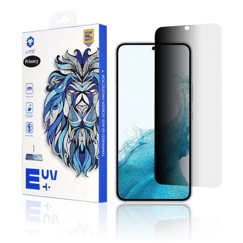 Folie sticla Samsung Galaxy S22 5G Lito UV Glue, privacy