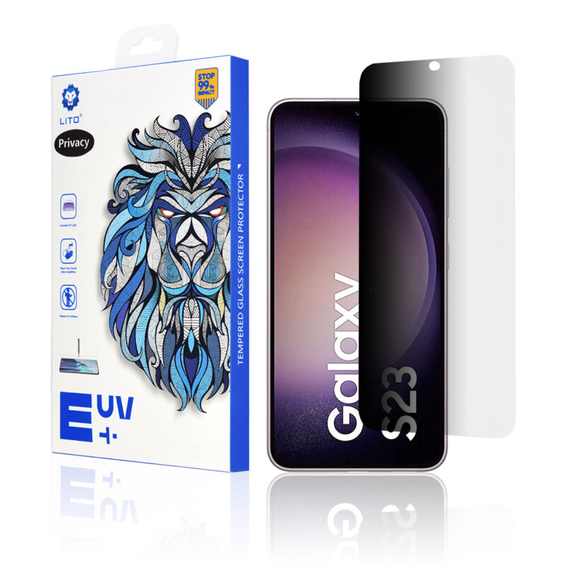 Folie sticla Samsung Galaxy S23 Lito UV Glue, privacy