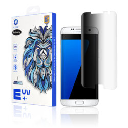 Folie Sticla Samsung Galaxy S7 Edge Lito UV Glue PRIVACY 9H Cu Lampa Si Adeziv Lichid - Clear
