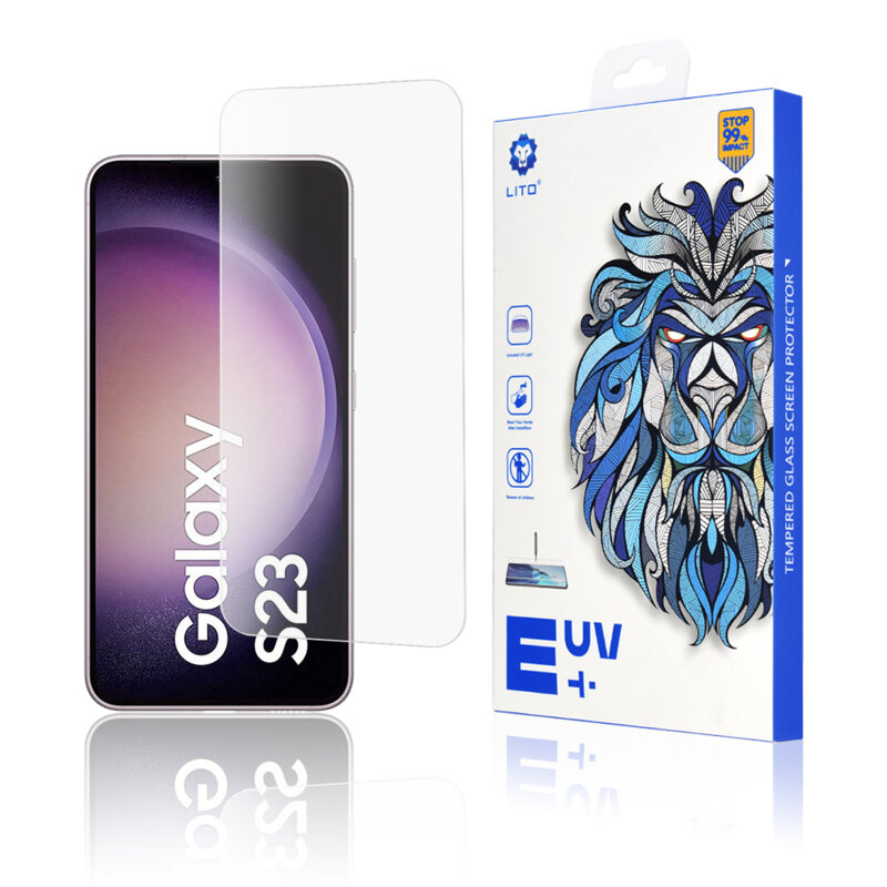 Folie sticla Samsung Galaxy S23 Lito UV Glue, clear